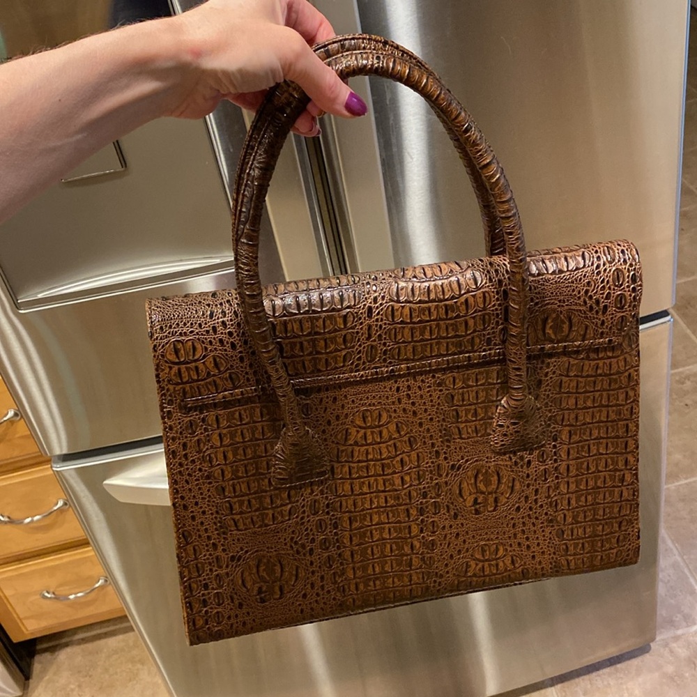 Diva Collection Brown Handbag with Two Handles bag - Picture 17 of 17
